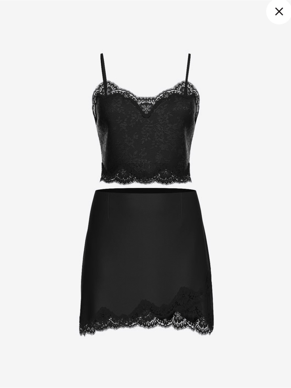 New VS DREAM ANGELS
Satin Lace Cami & Mini Skirt Set, size S